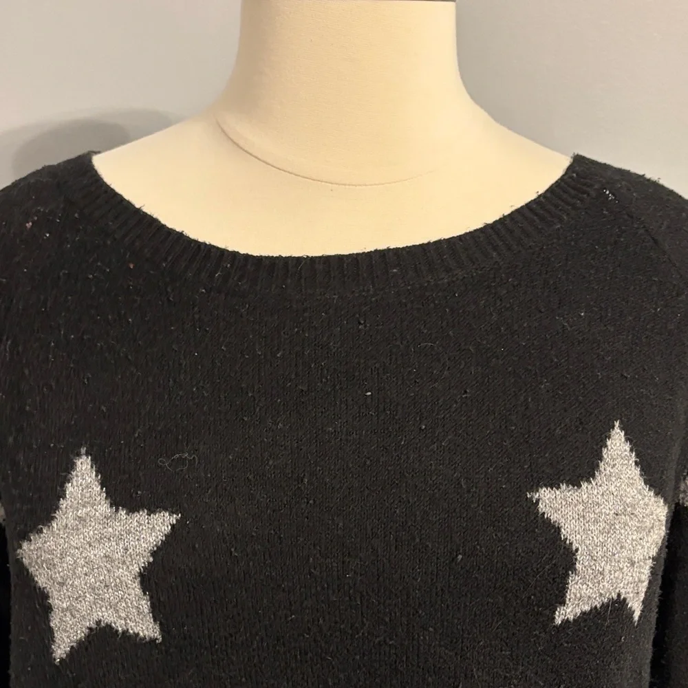 torrid Black Sweater with Silver Star Print - Picture 3 of 6